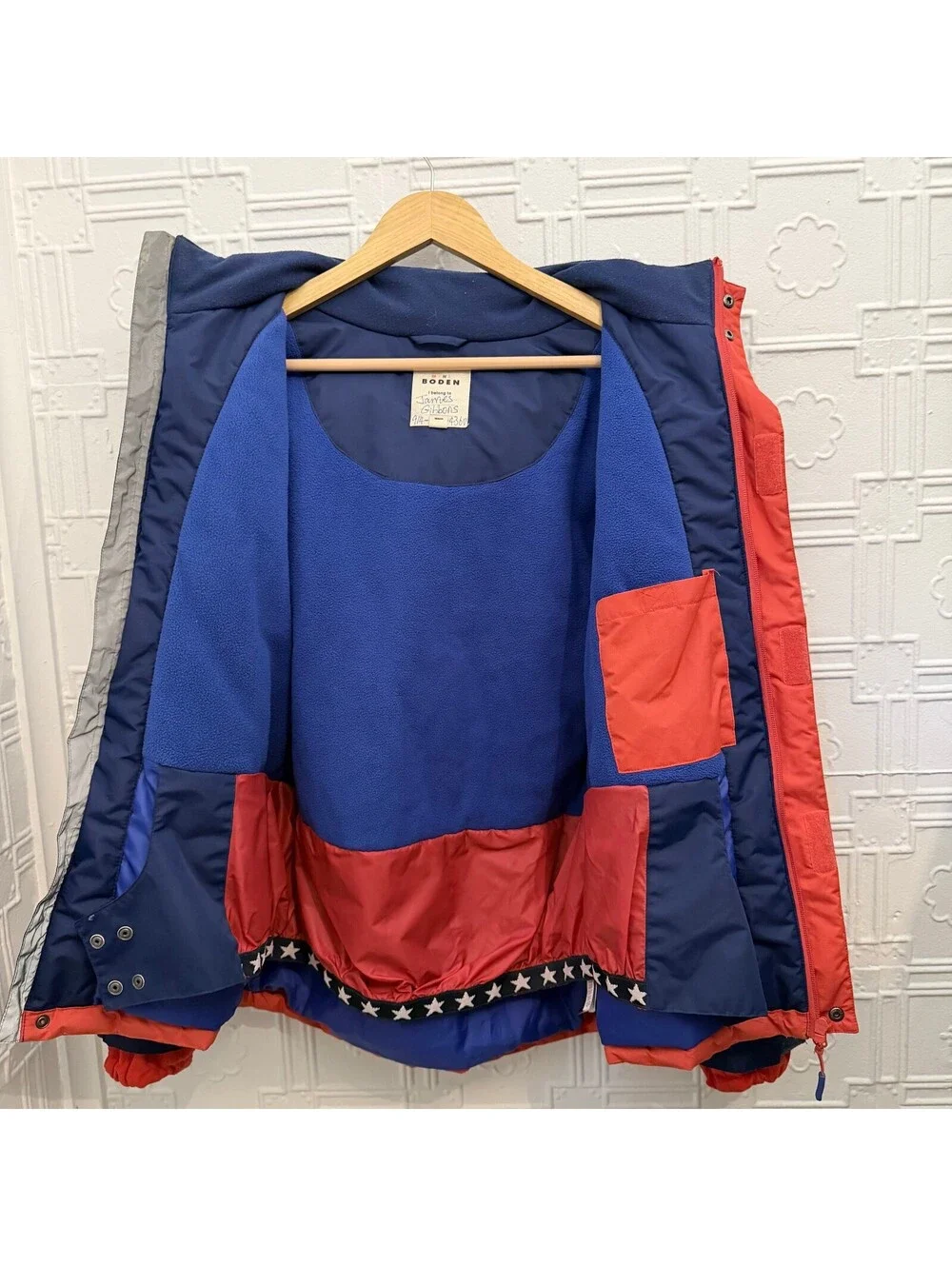 Mini Boden Waterproof Ski Jacket Coat Colorblock Blue Red 13-14Y